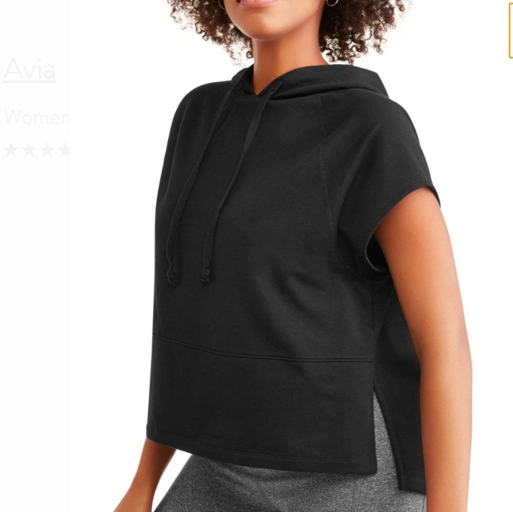 black womens Avia crop hoodie